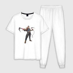 Пижама хлопковая мужская AXL, цвет: белый