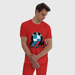 Пижама хлопковая мужская BMW BOSS, цвет: красный — фото 2