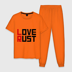Пижама хлопковая мужская Love Rust, цвет: оранжевый