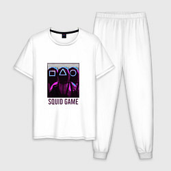 Пижама хлопковая мужская Squid Game Band, цвет: белый