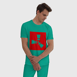 Пижама хлопковая мужская Rust, цвет: зеленый — фото 2