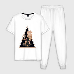 Пижама хлопковая мужская Genshin Impact Albedo Альбедо, цвет: белый