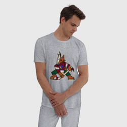 Пижама хлопковая мужская Аризона Койотис логотип, цвет: меланж — фото 2