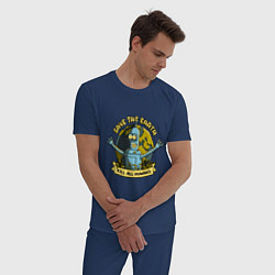 Пижама хлопковая мужская Bendеr, цвет: тёмно-синий — фото 2