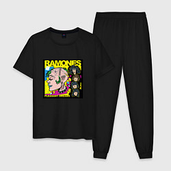 Пижама хлопковая мужская Art Ramones, цвет: черный