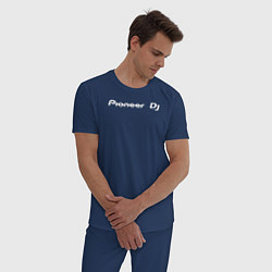 Пижама хлопковая мужская Pioneer DJ - Logo White, цвет: тёмно-синий — фото 2