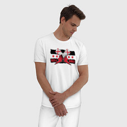 Пижама хлопковая мужская CM Punk AEW BITW, цвет: белый — фото 2