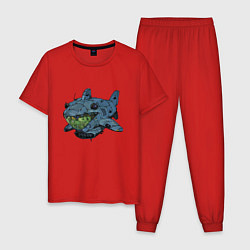 Пижама хлопковая мужская Жаба - капитан подводной лодки, цвет: красный