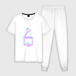 Пижама хлопковая мужская Neon Game, цвет: белый