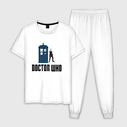 Пижама хлопковая мужская Доктор кто 12, цвет: белый
