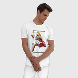 Пижама хлопковая мужская Мимоза Вермиллион Черный клевер, цвет: белый — фото 2