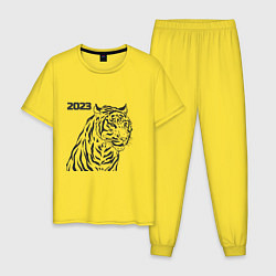 Пижама хлопковая мужская ТиГрРрА, цвет: желтый