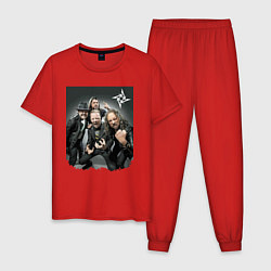 Пижама хлопковая мужская Metallica - cool dudes! Thrash metal!, цвет: красный