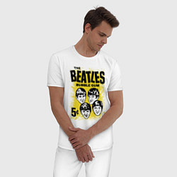Пижама хлопковая мужская The Beatles bubble gum, цвет: белый — фото 2