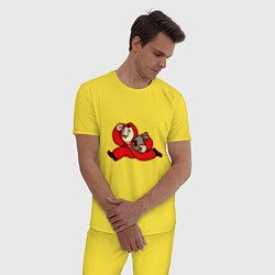 Пижама хлопковая мужская Money Runner, цвет: желтый — фото 2