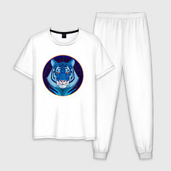 Мужская пижама Голубой водяной тигр символ 2022 года
