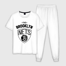 Пижама хлопковая мужская The Brooklyn Nets, цвет: белый