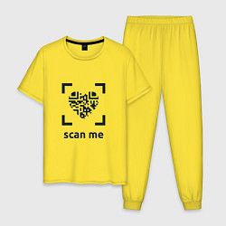 Пижама хлопковая мужская Scan Me - Heart, цвет: желтый