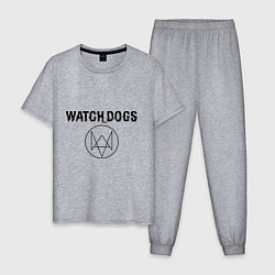 Пижама хлопковая мужская Watch Dogs, цвет: меланж