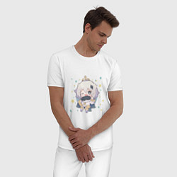 Пижама хлопковая мужская Чиби Паймон, цвет: белый — фото 2