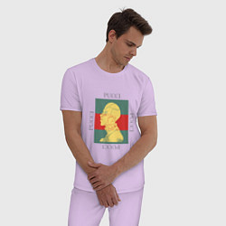 Пижама хлопковая мужская PUCCI ПУЧЧИ, цвет: лаванда — фото 2
