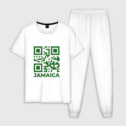 Пижама хлопковая мужская QR Jamaica, цвет: белый