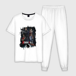Пижама хлопковая мужская RE2 Team, цвет: белый