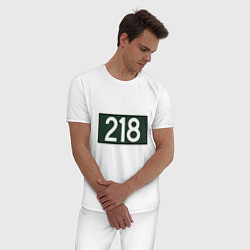 Пижама хлопковая мужская 218 Игрок, цвет: белый — фото 2
