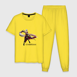 Пижама хлопковая мужская Ева Ру Игра Code Vein, цвет: желтый