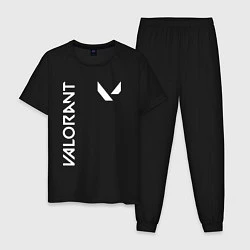 Пижама хлопковая мужская Valorant - Logo, цвет: черный