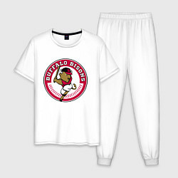 Пижама хлопковая мужская Buffalo Bisons - baseball team, цвет: белый