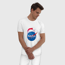 Пижама хлопковая мужская NASA NEW YEAR 2022, цвет: белый — фото 2