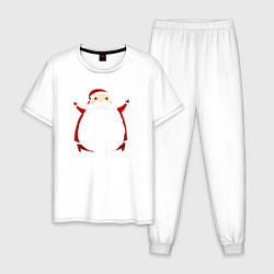 Пижама хлопковая мужская Дед Санта 2022, цвет: белый