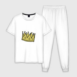 Пижама хлопковая мужская Граффити царь, цвет: белый