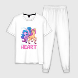 Пижама хлопковая мужская My Little Pony Follow your heart, цвет: белый