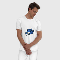 Пижама хлопковая мужская Граффити собачка, цвет: белый — фото 2