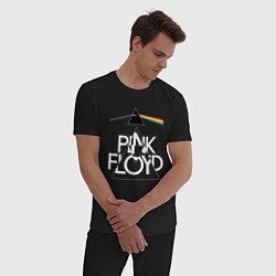 Пижама хлопковая мужская PINK FLOYD LOGO ПИНК ФЛОЙД, цвет: черный — фото 2