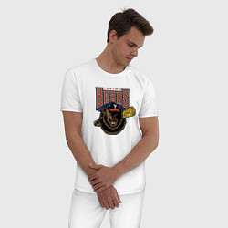 Пижама хлопковая мужская Yakima Bears - baseball team, цвет: белый — фото 2