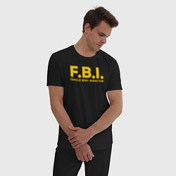 Пижама хлопковая мужская FBI Женского тела инспектор, цвет: черный — фото 2