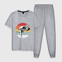 Пижама хлопковая мужская Judo - Fighters, цвет: меланж