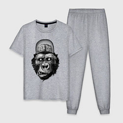 Пижама хлопковая мужская Gorilla brains, цвет: меланж