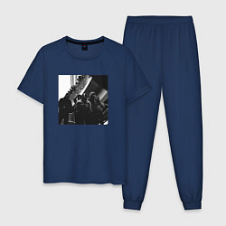 Пижама хлопковая мужская OBLADAET SLEEPKNOT, цвет: тёмно-синий