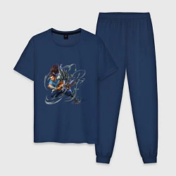 Пижама хлопковая мужская LEAGUE OF LEGENDS YASUO HERO, цвет: тёмно-синий