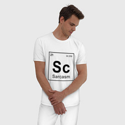 Пижама хлопковая мужская САРКАЗМ - SARCASM, Sc Таблица Менделеева, цвет: белый — фото 2