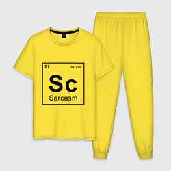 Пижама хлопковая мужская САРКАЗМ - SARCASM, Sc Таблица Менделеева, цвет: желтый