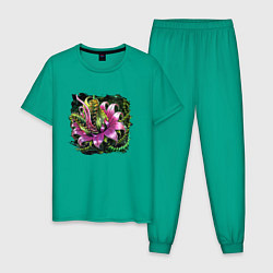 Пижама хлопковая мужская Plantera, цвет: зеленый