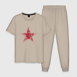 Мужская пижама Красная звезда полутон
