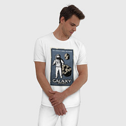 Пижама хлопковая мужская Galaxy research, цвет: белый — фото 2
