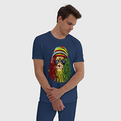 Пижама хлопковая мужская Rasta lioN, цвет: тёмно-синий — фото 2