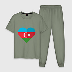 Пижама хлопковая мужская Сердце Азербайджана, цвет: авокадо